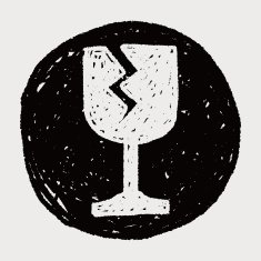 fragile glasses doodle N6