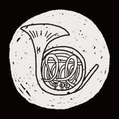 French Horn doodle N4