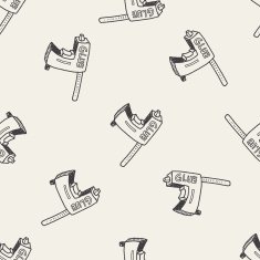 Glue gun doodle seamless pattern background