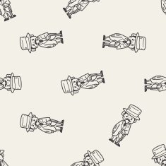 gentleman doodle seamless pattern background N2