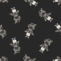 German people doodle seamless pattern background