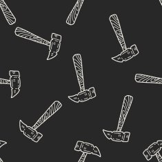 hammer doodle seamless pattern background N3