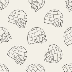 Igloo doodle seamless pattern background