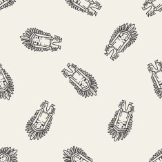indian doodle seamless pattern background