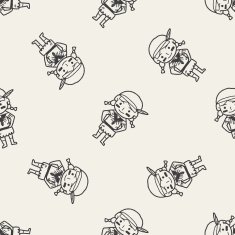 indian doodle seamless pattern background N4