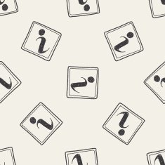 information sign doodle seamless pattern background