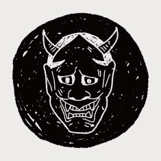 Japan ghost mask doodle N4