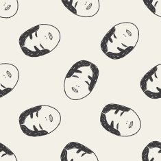 japan mask doodle seamless pattern background