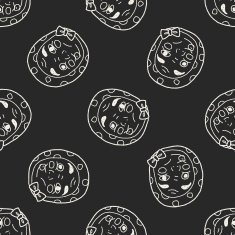 japan Thief mask doodle seamless pattern background