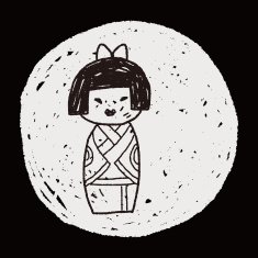 Japanese doll doodle N9