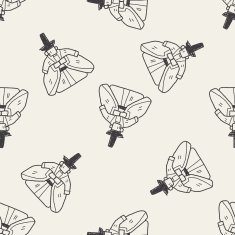 Japanese king doodle seamless pattern background