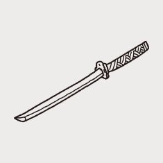 Japanese knife doodle N3