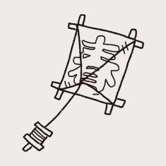Japanese spring word kite doodle N2