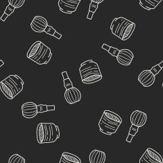 Japanese Tea doodle seamless pattern background