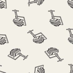 jaw vice doodle seamless pattern background