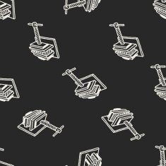 jaw vice doodle seamless pattern background N3