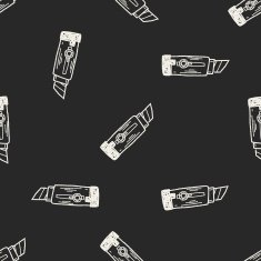 knife doodle seamless pattern background N2
