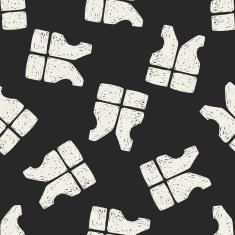 life jacket doodle seamless pattern background N2