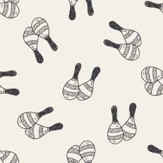 maraca doodle seamless pattern background