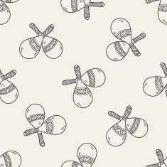 maracas doodle seamless pattern background