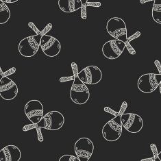 maracas doodle seamless pattern background N2