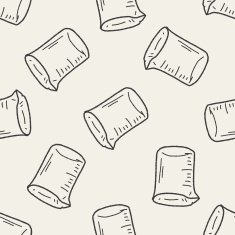 Measuring cup doodle seamless pattern background