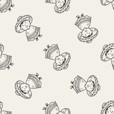 Mexican doodle seamless pattern background
