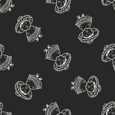 Mexican doodle seamless pattern background N2