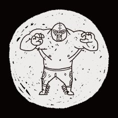 mexican wrestler doodle N4