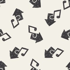 music download doodle seamless pattern background