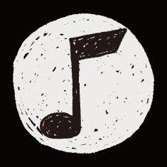 music note doodle drawing N19