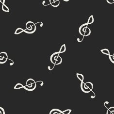 music note doodle seamless pattern background N12