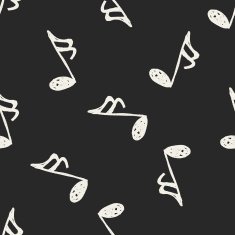music note doodle seamless pattern background N13
