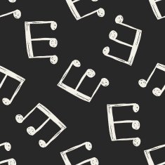 music note doodle seamless pattern background N18