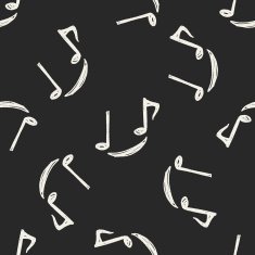 music note doodle seamless pattern background N19