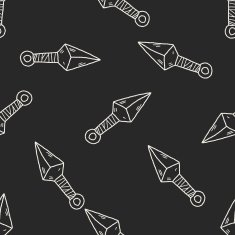 ninja weapon doodle seamless pattern background N4