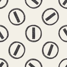 No Entry Traffic doodle seamless pattern background