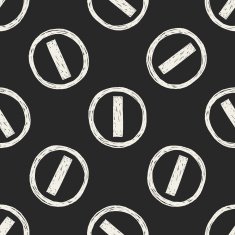 No Entry Traffic doodle seamless pattern background N2