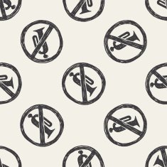 No horn doodle seamless pattern background