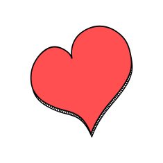 Doodle red heart