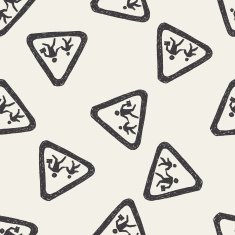 no running sign doodle seamless pattern background