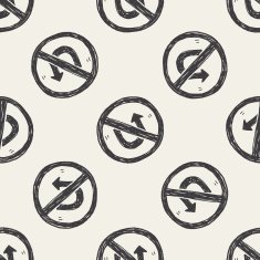 no Turn back doodle seamless pattern background