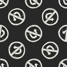 no Turn back doodle seamless pattern background N2