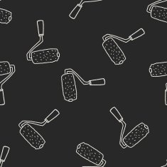 paintbrush doodle seamless pattern background N4