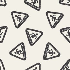 people Crossing doodle seamless pattern background