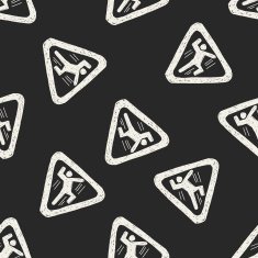 people fall sign doodle seamless pattern background