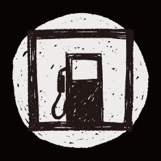 Petrol gas station doodle N4