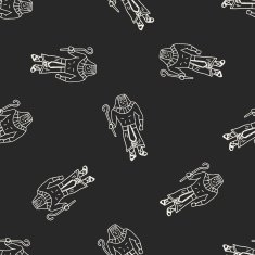 pharaoh doodle seamless pattern background N10