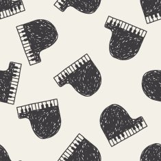 piano doodle seamless pattern background N3