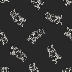 pirate doodle seamless pattern background N2